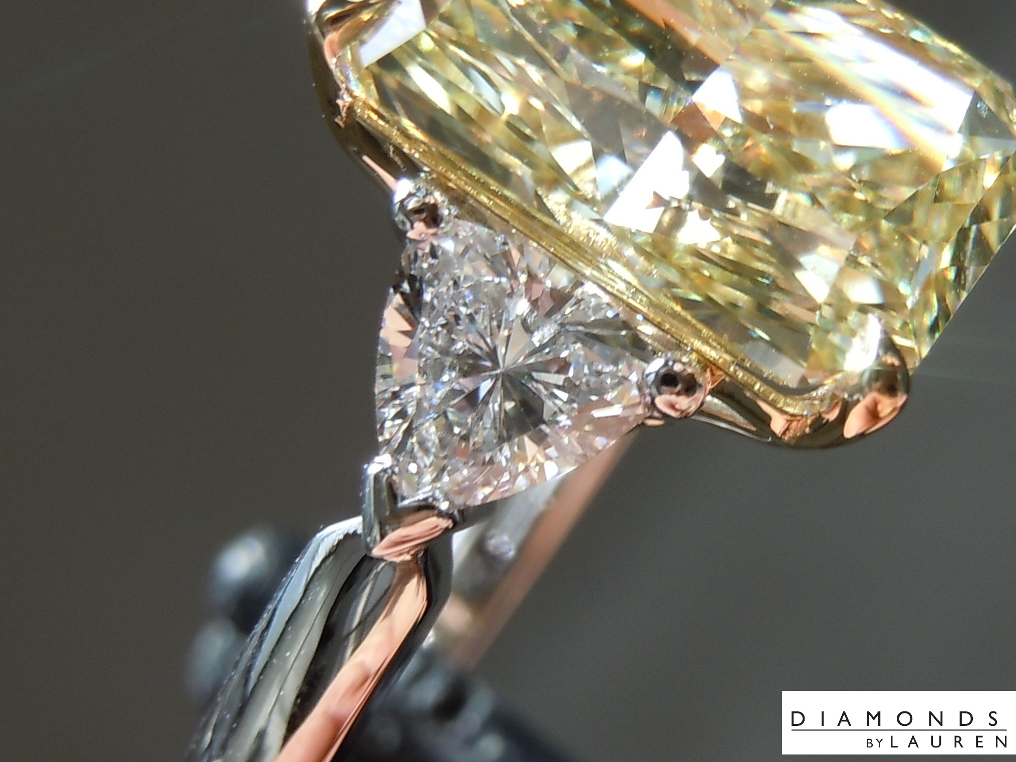 lab yellow diamond ring