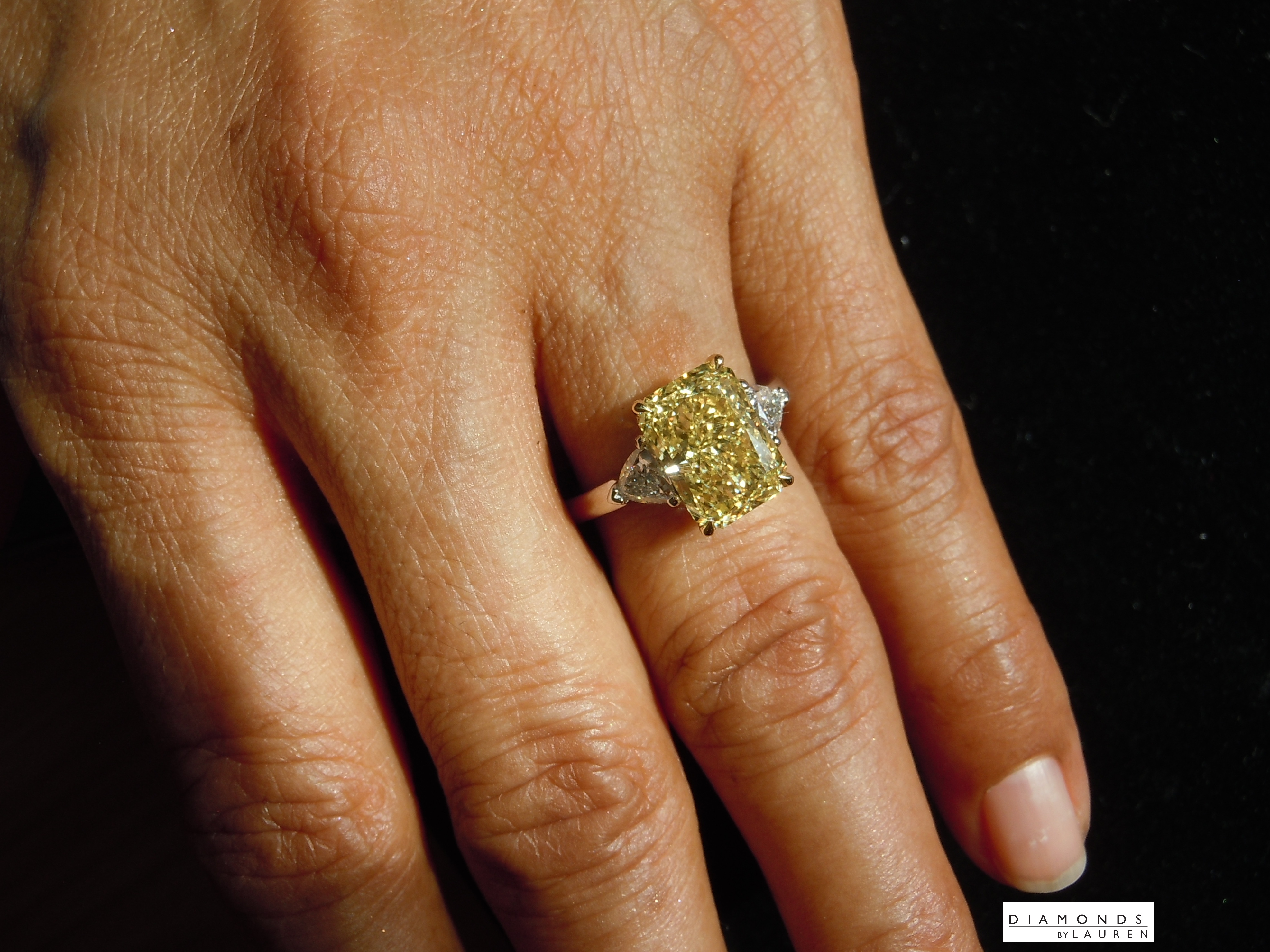 lab canary diamond ring