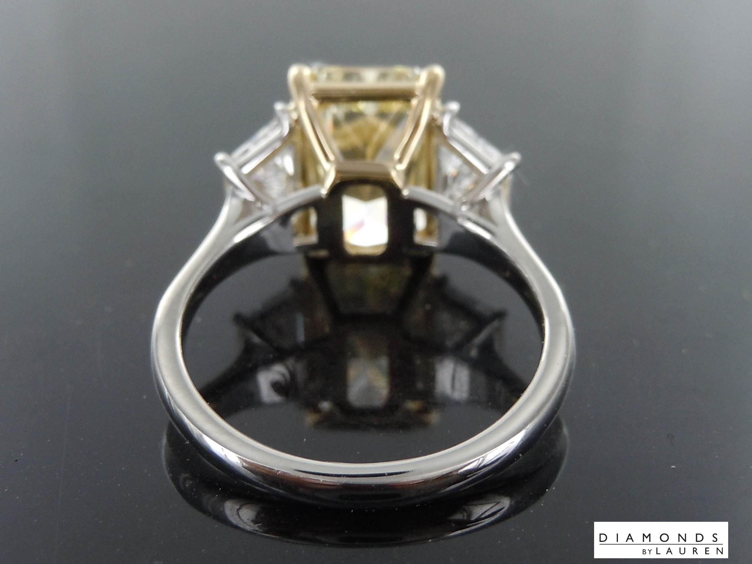 lab yellow diamond ring