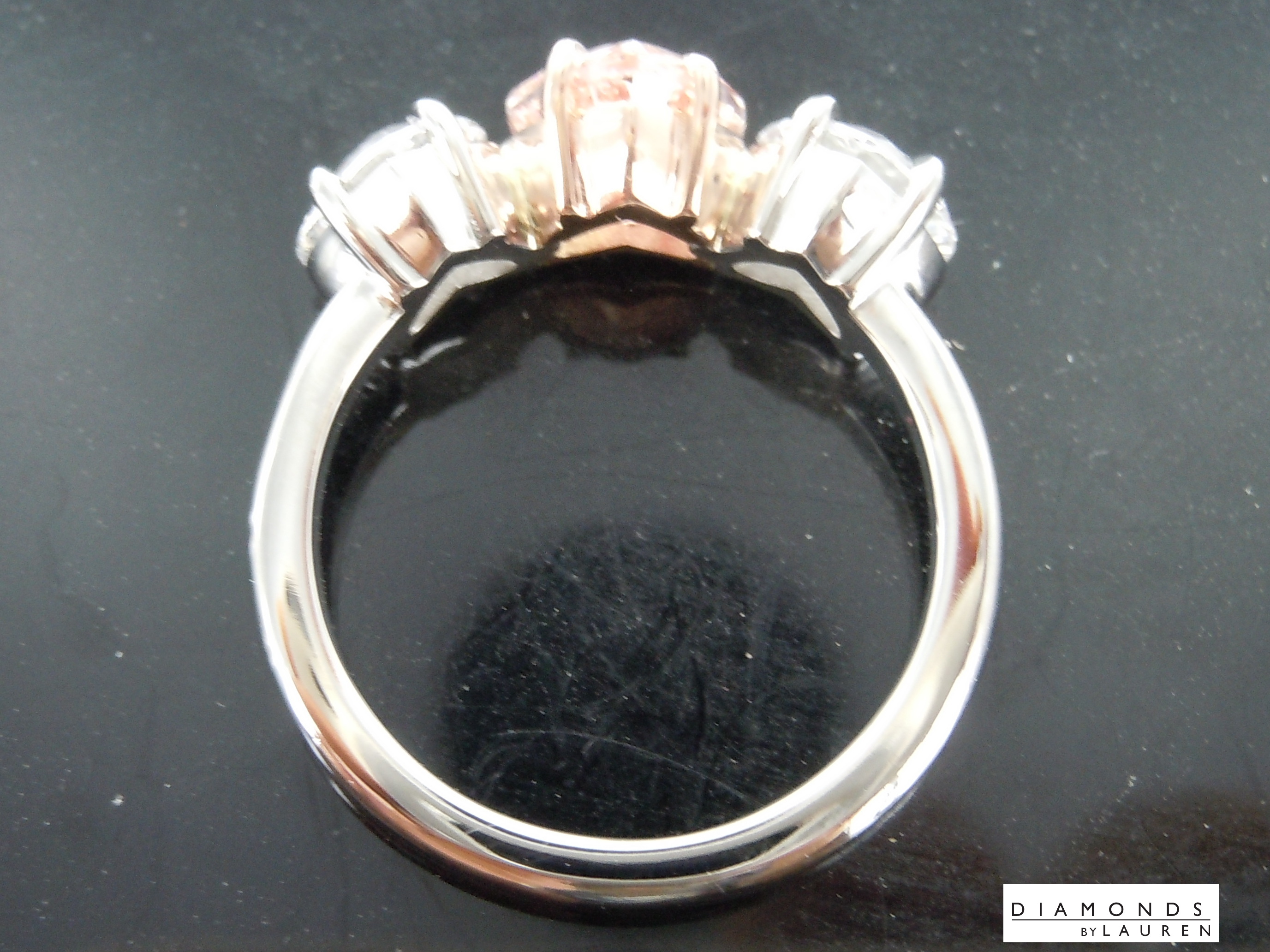 lab intense pink diamond ring