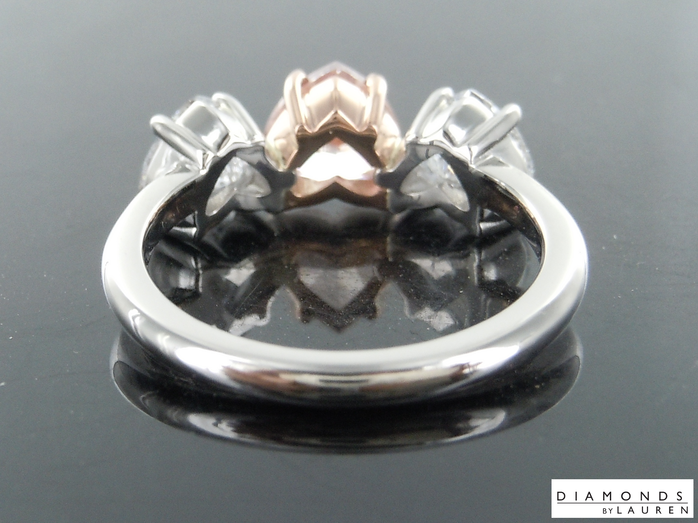 lab pink diamond ring
