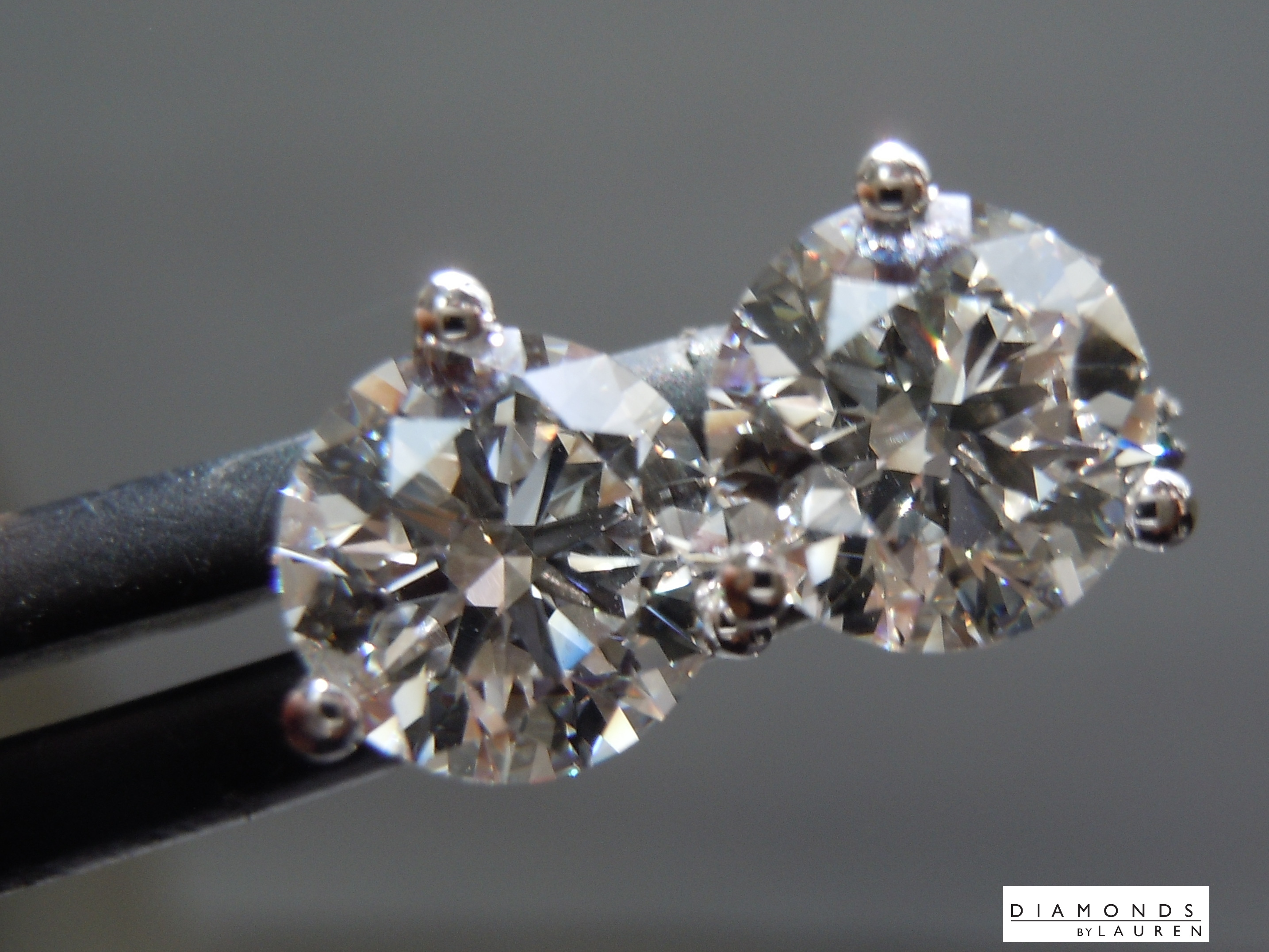 lab colorless diamond earrings
