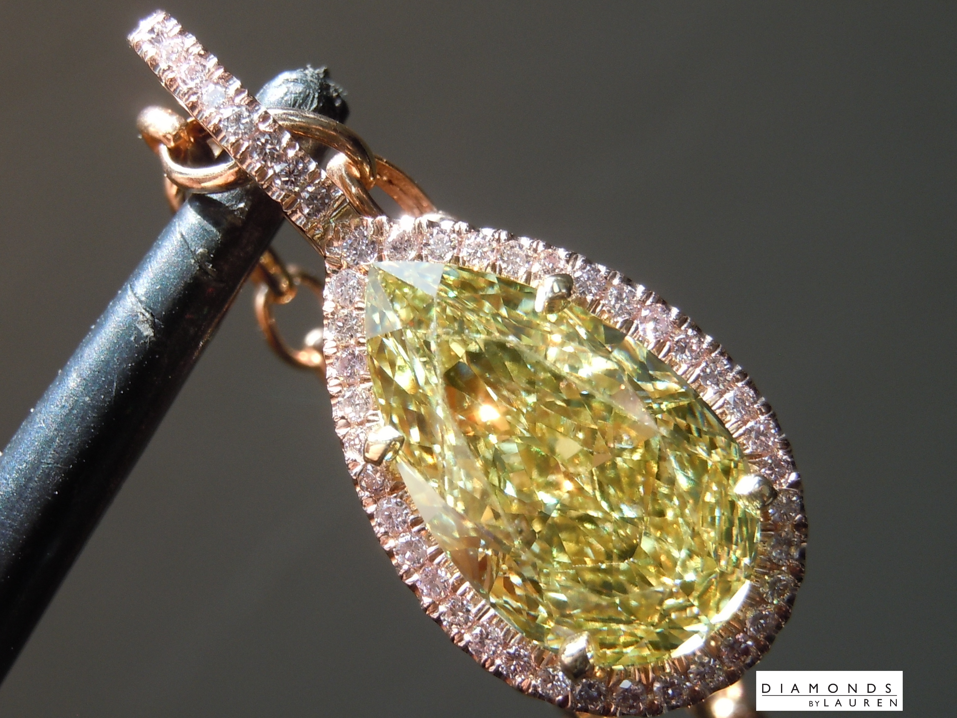 lab yellow diamond necklace