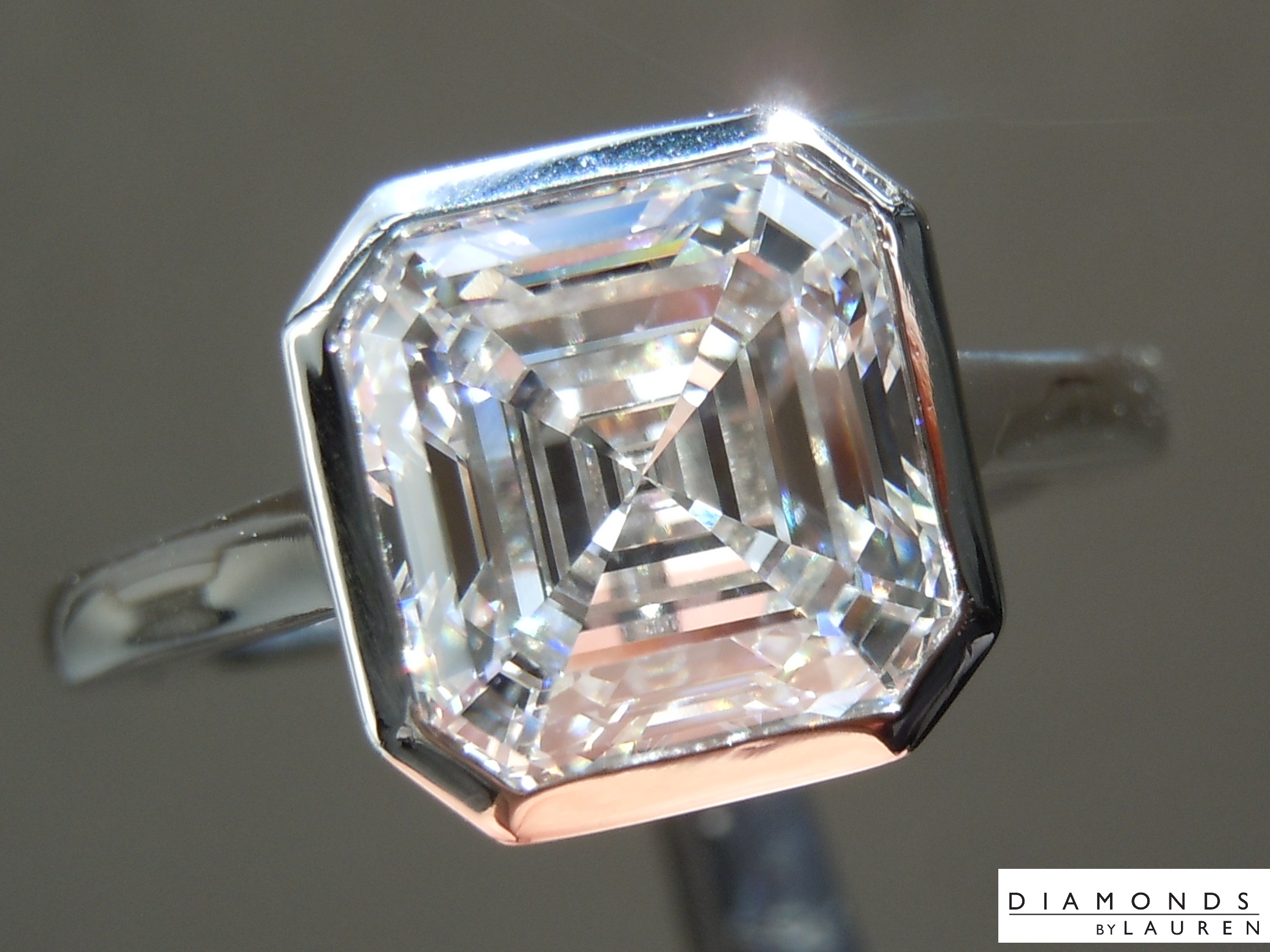 lab colorless diamond ring