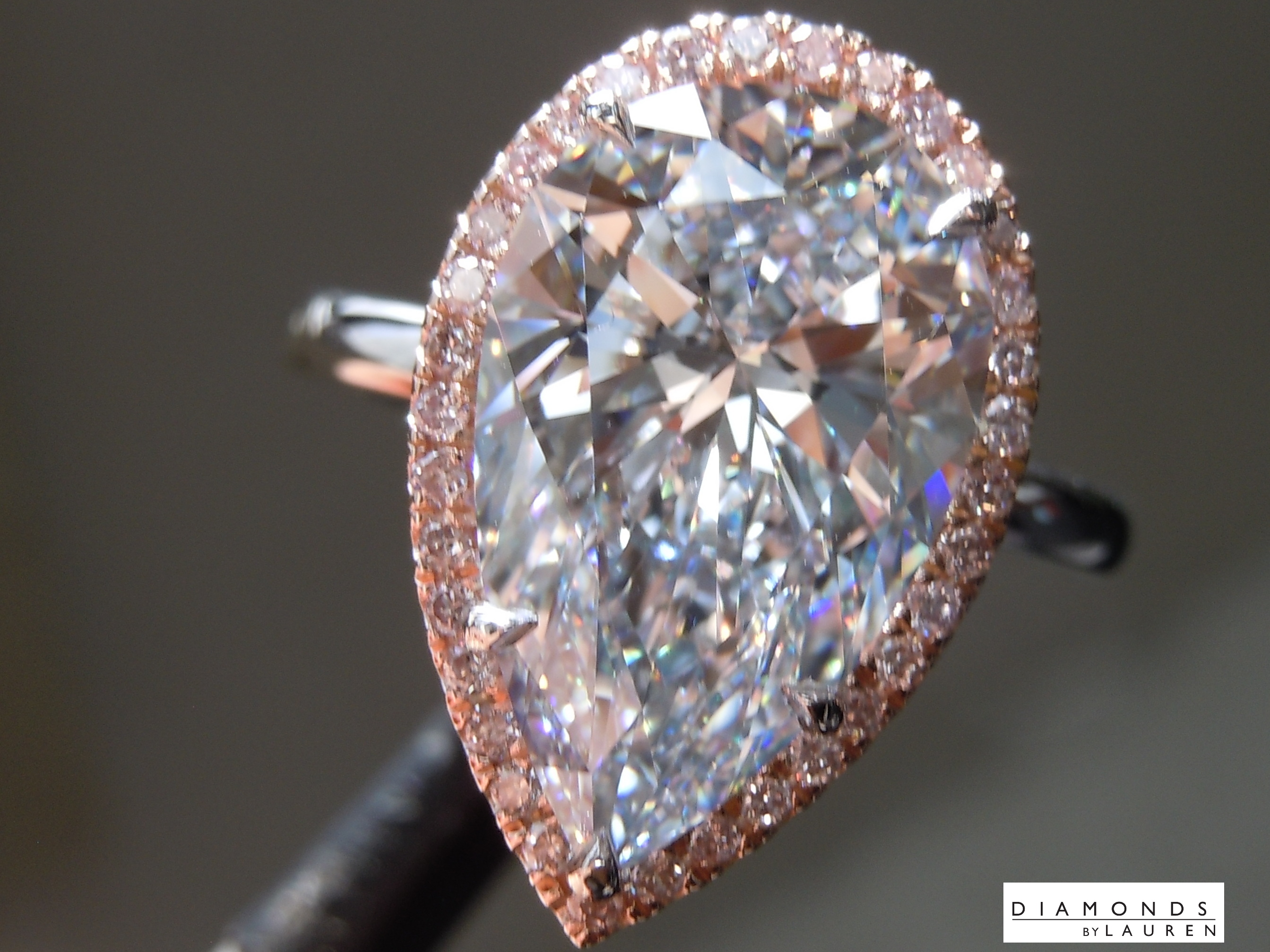 lab blue diamond ring