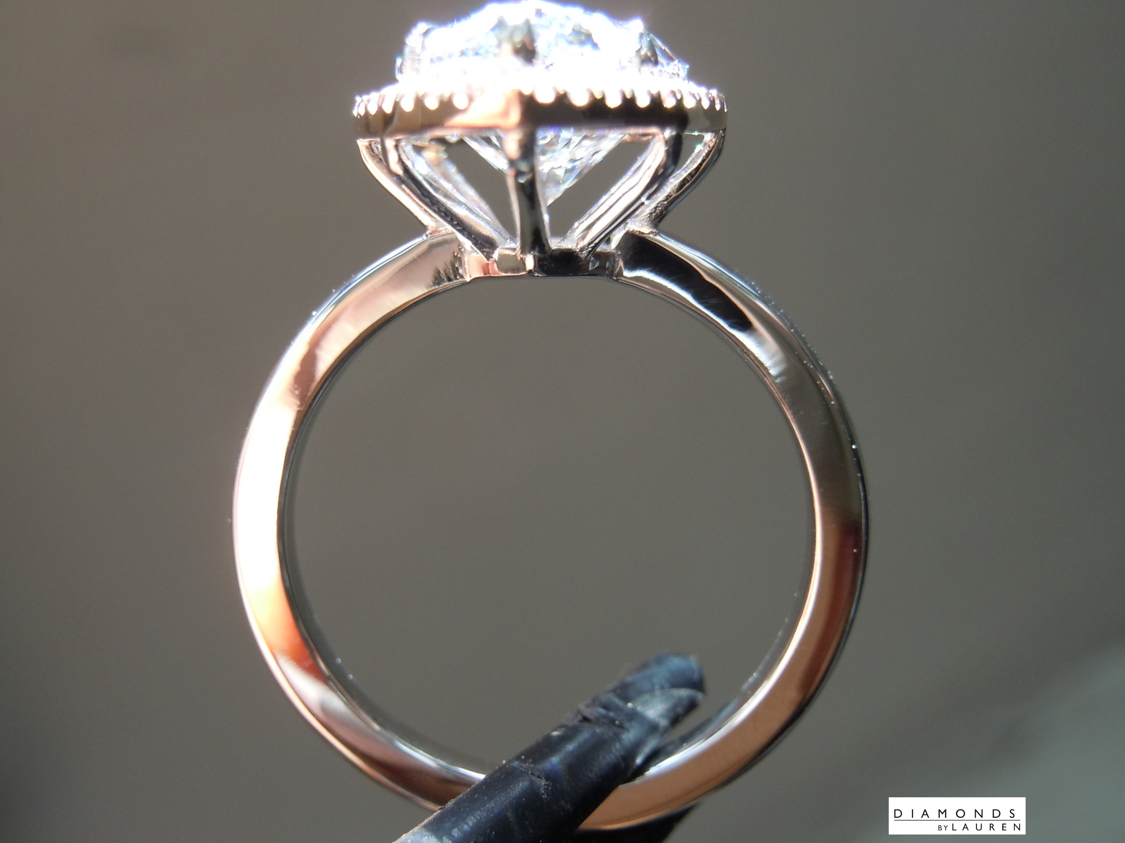 lab pink diamond ring