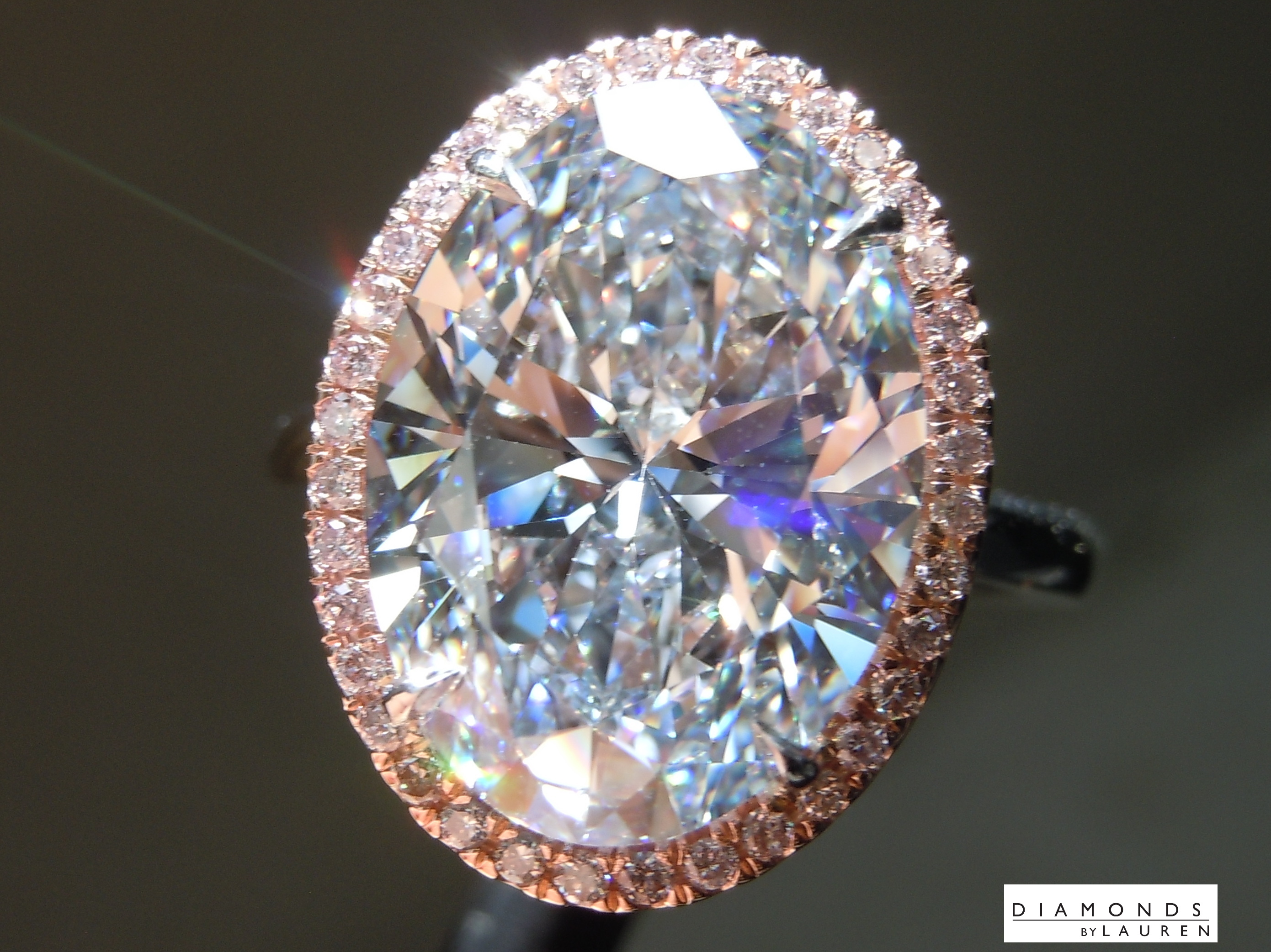 lab blue diamond ring
