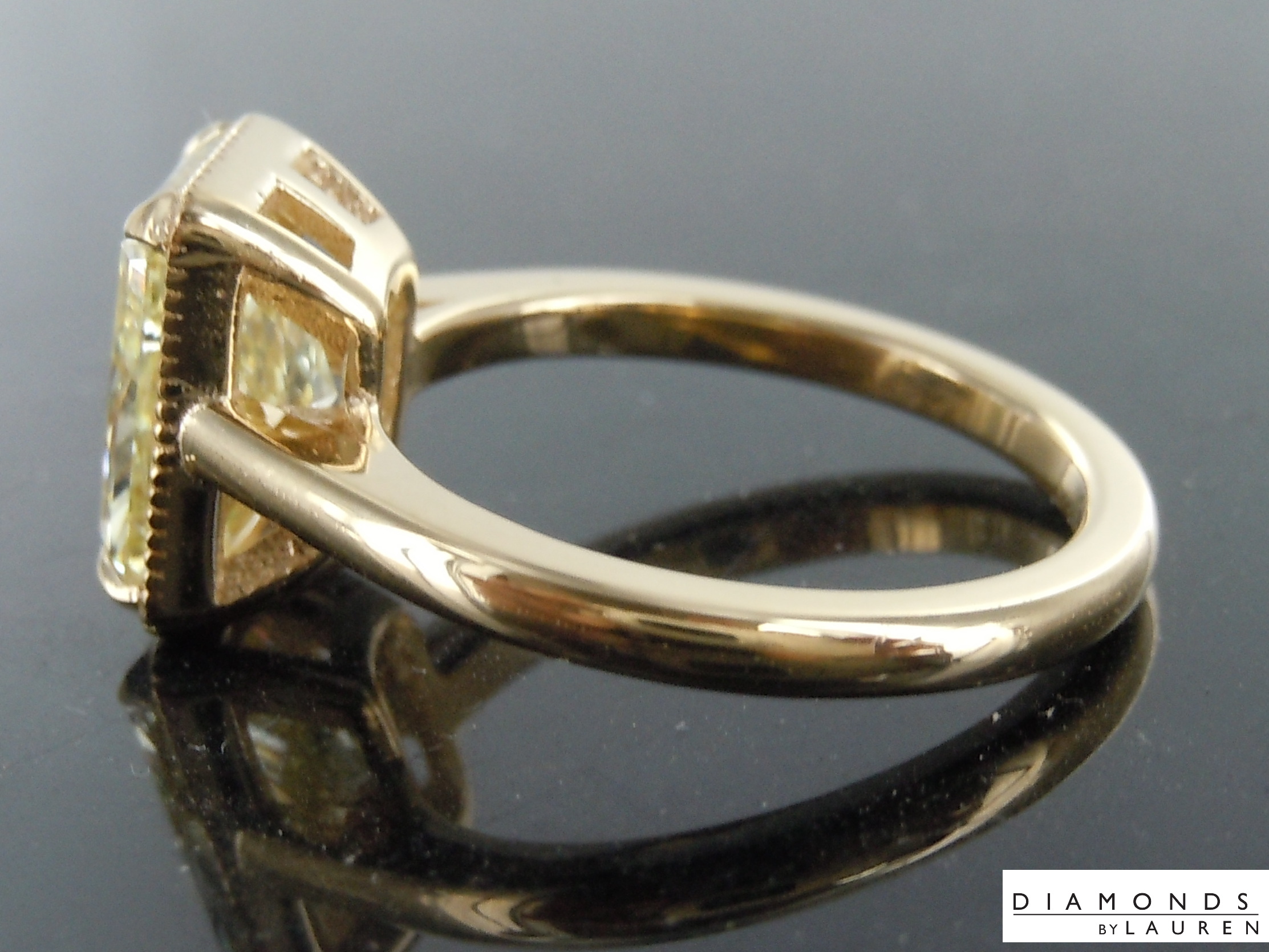 lab canary diamond ring