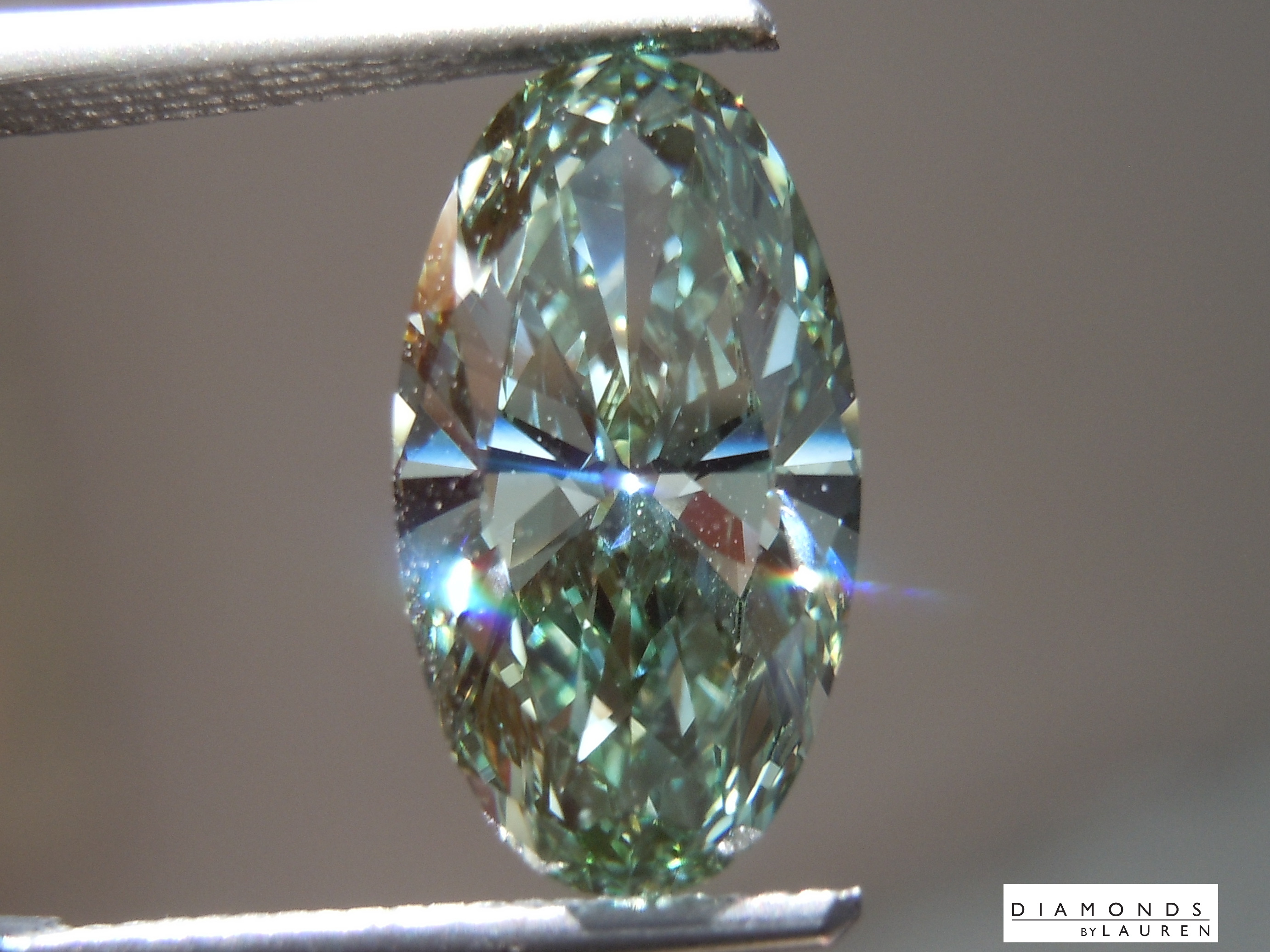 lab green diamond ring