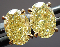3.06ctw Yellow VVS2 Oval Shape Lab Grown Diamond Earrings R11205