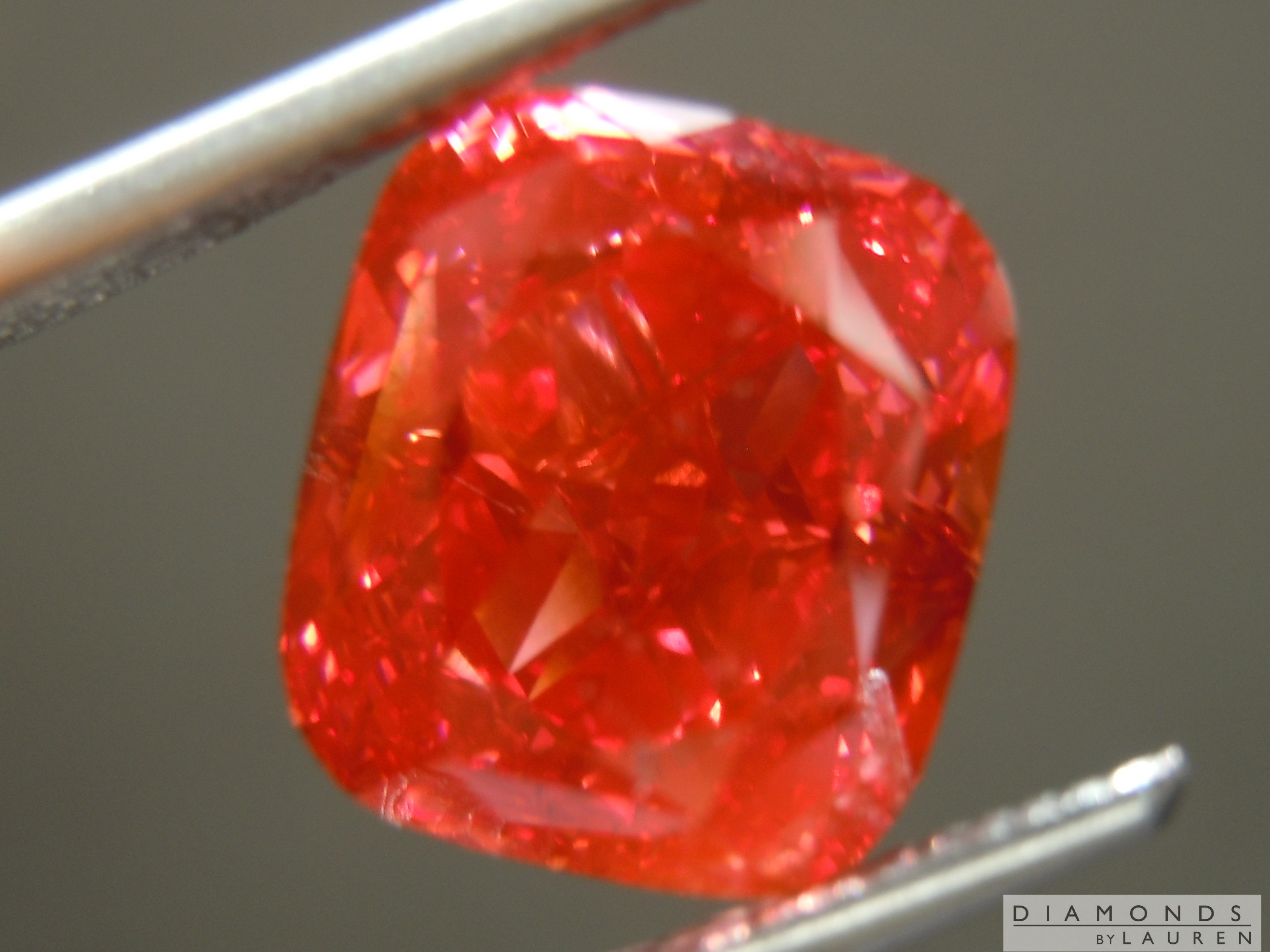 5.03ct Red VS2 Cushion Lab Grown Diamond R11240