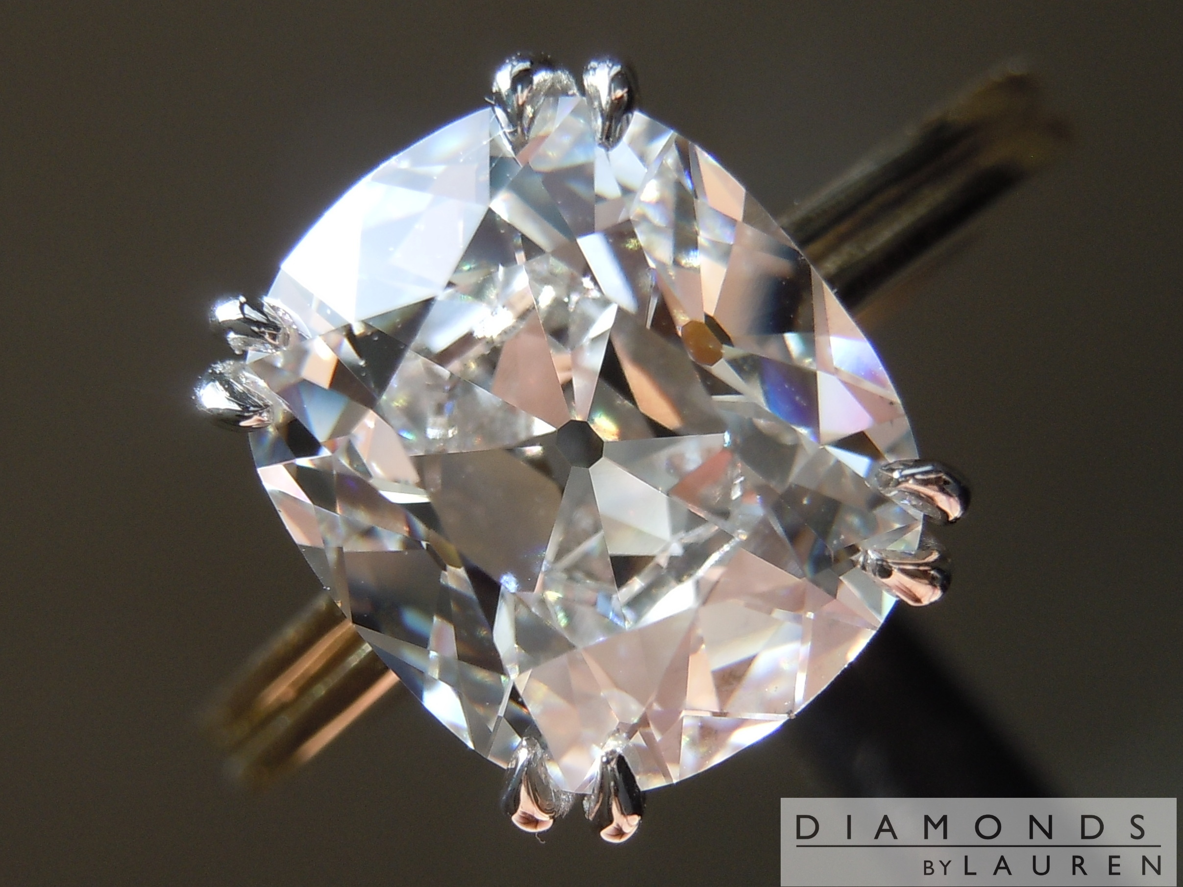3.25ct D VVS2 Cushion Cut Lab Grown Diamond Ring R11211