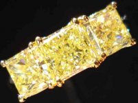 SOLD....Diamond Wedding Band: Massive 3.07carat Fancy Yellow Radiant Band 3 GIA Reports R2137