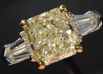 SOLD....Three Diamond Ring: 1.76 Light Yellow Radiant Trade Up Special R1502