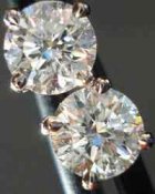 SOLD...Diamond Stud Earrings: .80ct G-H SI Round Brilliant Diamond Studs R2326