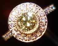 SOLD.....Halo Diamond Ring: .49Ct Well Cut Brown Round Brilliant Cut Diamond-Pink Gold Diamonds Pink R2406