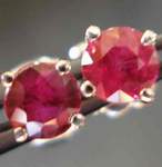 SOLD.....Cherry Red Ruby Stud Earrings .61ct TW R2390