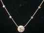 SOLD.....Diamond Necklace: 18kt Pink Italian Gold Bezel Set Diamonds Micro pave R2566