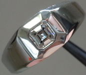 SOLD...Men's Diamond Ring: D/Internally Flawless Asscher Heavy Platinum Ring GIA R2865