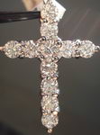 SOLD... Diamond Cross Necklace: 2.05ct Great Cut makes Great Sparkle R2888
