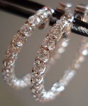 Diamond Hoop Earrings: 2.34ct TW 14kt White Gold - NEW Design, Safety clasp SO3029- E994_1