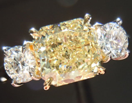 SOLD...Three Stone Diamond Ring: 1.67ct Y-Z SI1 Radiant Cut Diamond Three Stone Ring GIA R3740