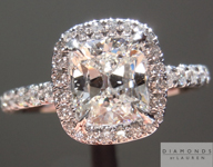 SOLD.... Diamond Ring: 1.18ct Cushion Cut F/I1 GIA Hand Forged Diamond Halo Ring R3264