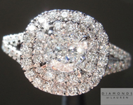 SOLD....Colorless Diamond Ring: .58ct Cushion Cut D Internally Flawless GIA Split Shank Double Halo R3932