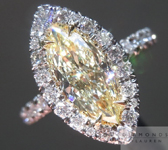SOLD...Yellow Diamond Ring: 1.01ct Marquise Fancy Light Yellow VS1 GIA Halo Ring R4212
