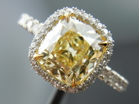 SOLD....Yellow Diamond Ring: 1.79ct Fancy Light Yellow Branded DBL Old Mine Brilliant GIA Uber Setting R3956