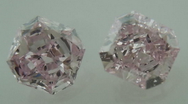 SOLD....Matching Pair for Side Diamonds: Natural Purplish Pink GIA Radiant Cut R4227