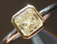SOLD...Diamond Ring: .78ct Radiant Cut L VS2 GIA Bezel Set Trade In Special R4429