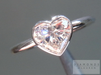 SOLD.....Heart Shape Diamond Ring: .83ct K/VS2 Heart Shape GIA Strong Blue Fluorescence Bezel Set RingR4493