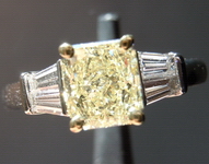 SOLD....Yellow Radiant Cut Diamond Ring: 1.01ct Fancy Light Yellow SI1 Radiant Cut Diamond GIA Great Sparkle R4520