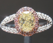 0.63ct Fancy Yellow SI2 Oval Shape Diamond Ring R4613