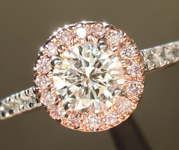 SOLD.....Colorless Diamond Ring: .52ct I/I1 Round Brilliant GIA Pink Diamond Halo R4661