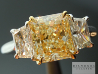 SOLD....Yellow Radiant Cut Diamond Ring: 2.03ct Y-Z, Natural Light Yellow VVS2 Radiant Cut GIA Three Stone Ring R4695