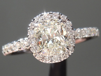 SOLD....Diamond Ring: .75ct J SI1 Cushion Cut GIA Hand Forged Diamond Halo Ring R4920