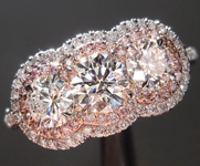 SOLD.... Diamond Ring: 1.02cts E VVS1 Excellent Cut Round Brilliant Pink Diamond Halo Ring GIA R5002