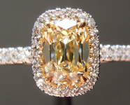SOLD.....Yellow Diamond Ring 1.07ct W-X VS2 "DBL"Branded Old Mine Brilliant Diamond Halo Ring GIA R5171