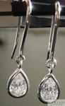 SOLD.... Platinum Earrings: 1.22cts F SI1 Pear Shape Diamond Dangle Earrings R5118