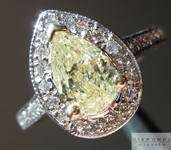 SOLD....SPECIAL!!!1.06ct Fancy Light Yellow I1 Pear Shape Diamond Ring R5252