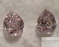 SOLD....Loose Pink Diamonds: .68ctw Light Pink SI Pear Shape Diamond Pair GIA R5288