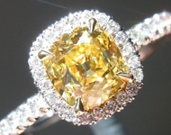 .85ct Fancy Intense Yellow VS2 Old Mine Brilliant Diamond Ring GIA R5299