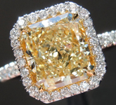 SOLD...Yellow Diamond Ring: 2.12ct Y-Z SI1 Radiant Cut GIA Uber Halo Ring R5425