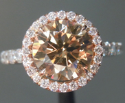 SOLD.......Brown Diamond Ring: 1.91ct Fancy Yellow Brown VS2 Round Brilliant Halo Ring R5430