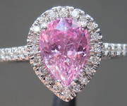 SOLD...Pink Sapphire Ring: 1.46ct Pink Pear Shape Sapphire Diamond Halo R5416