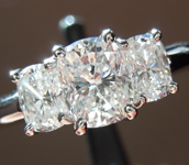 SOLD...Colorless Diamond Ring: 1.10ctw E VS1 Cushion Cut Three Stone Ring Trade In Special  R791