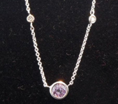 SOLD.....Sapphire Necklace: .76ct Purple Round Brilliant Sapphire Diamonds by the Yard Necklace R4556