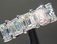 SOLD....Colorless Diamond Ring: 2.51ctw G-H VS1 Emerald Cut Five Stone Ring R5590